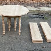 Louis Philippe extendable dining table with 8 extensions, solid oak, 19th century, 350