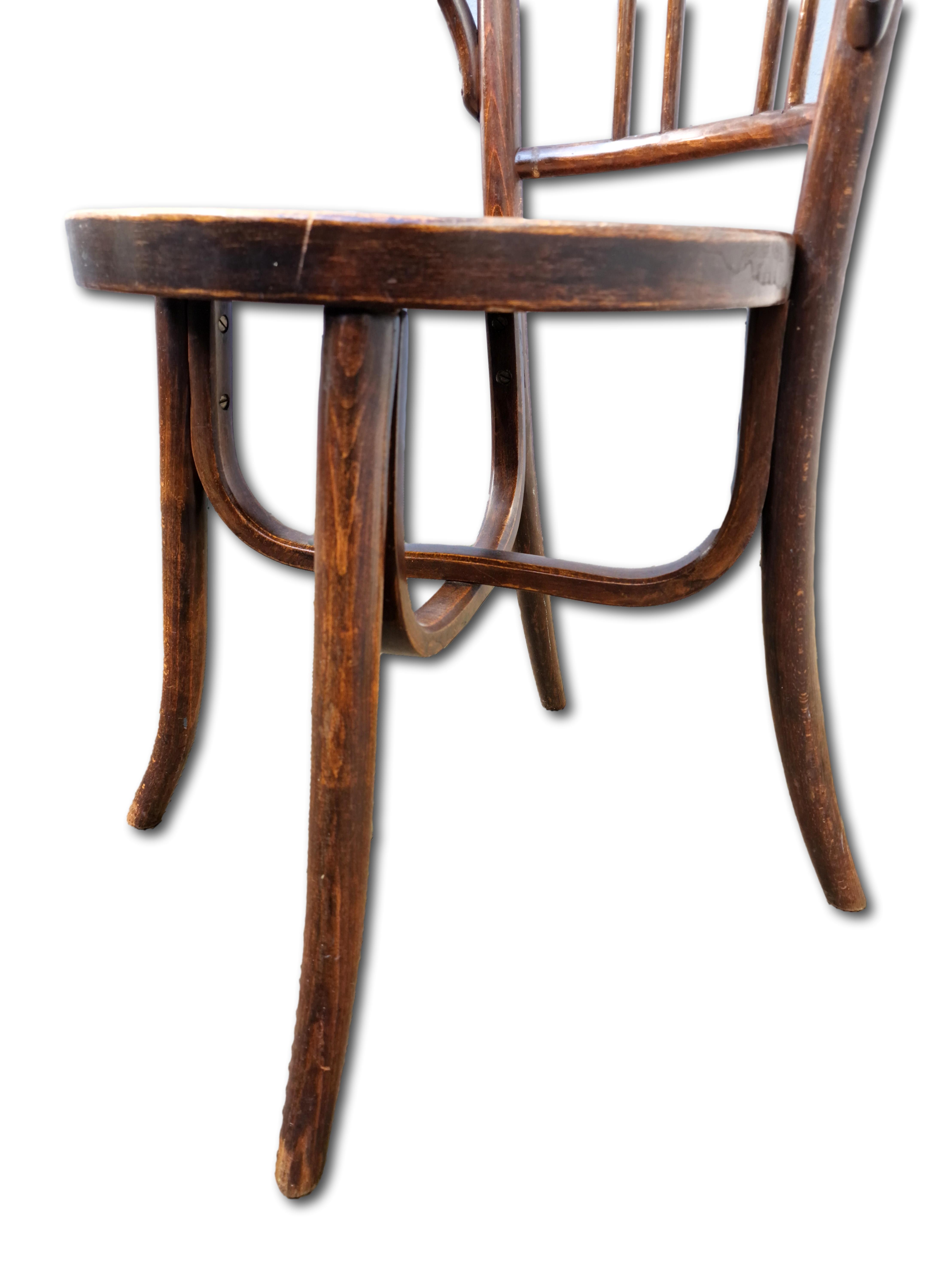 Art Nouveau Chairs Arched Wood and Floral Decoration, 1910s