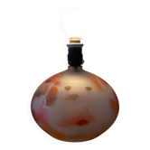 Pied de Lampe vintage en verre dépoli
