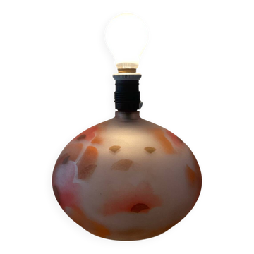 Pied de Lampe vintage en verre dépoli