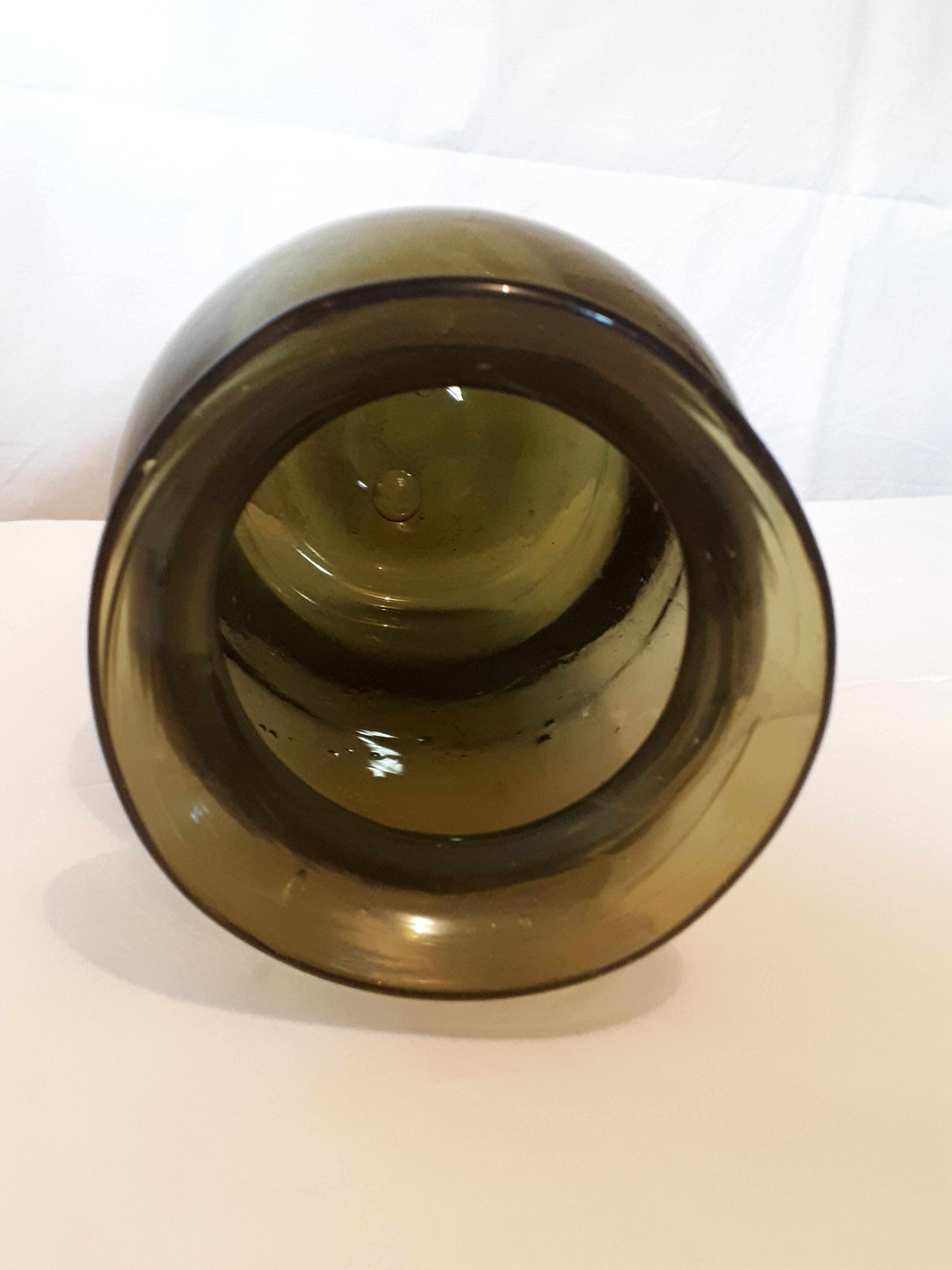 Green glass vase