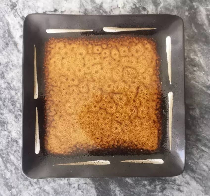 Large square tidy or serving dish in enameled ceramic, joseph abboud 1960