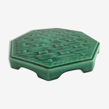 Green deco ceramic flat bottoms