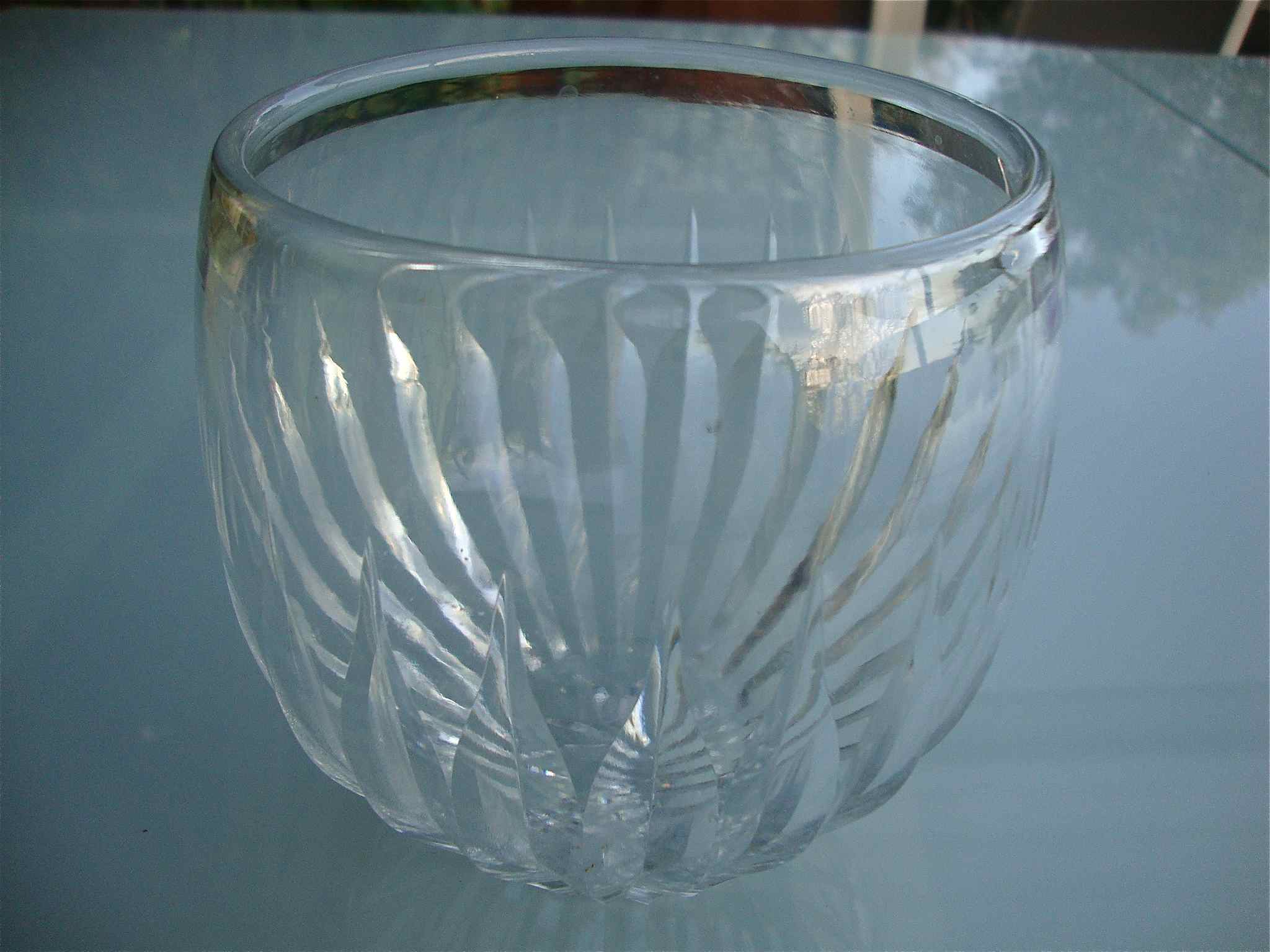 Cut crystal cup vase