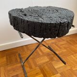 Maud Supplies burnt wood side table