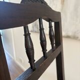 Lot of 4 solid oak chairs with caning in the Henri II style.