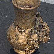 Pair of slip vases, ceramic with golden patina, signed Édouard Gilles.