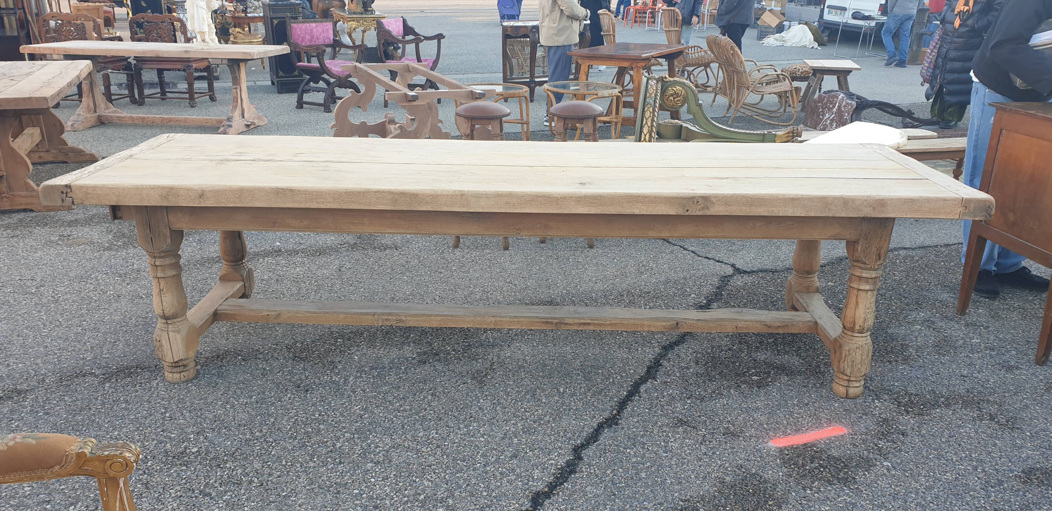 Farm table, 1 drawer, 3 metres long