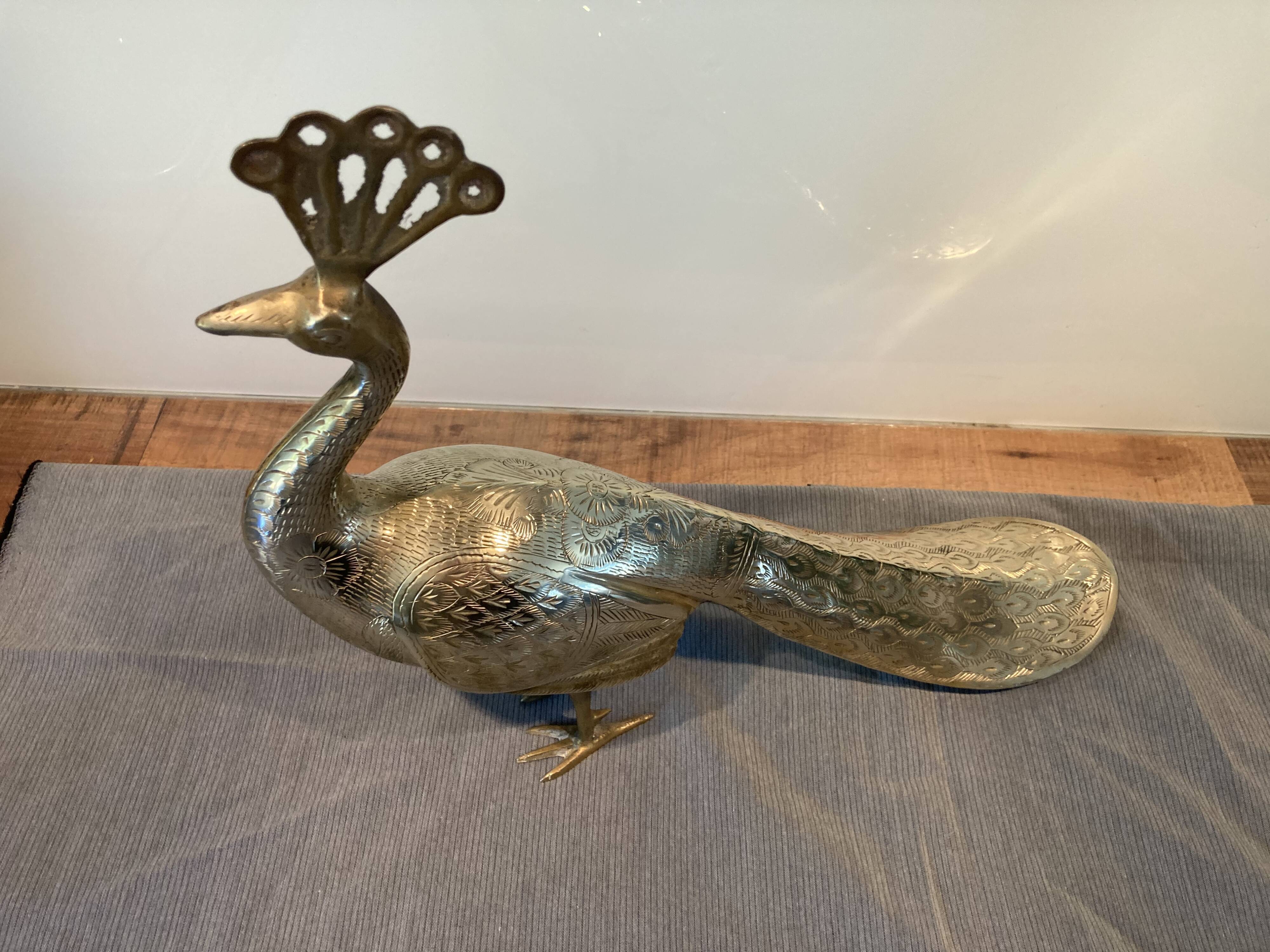 Brass peacock