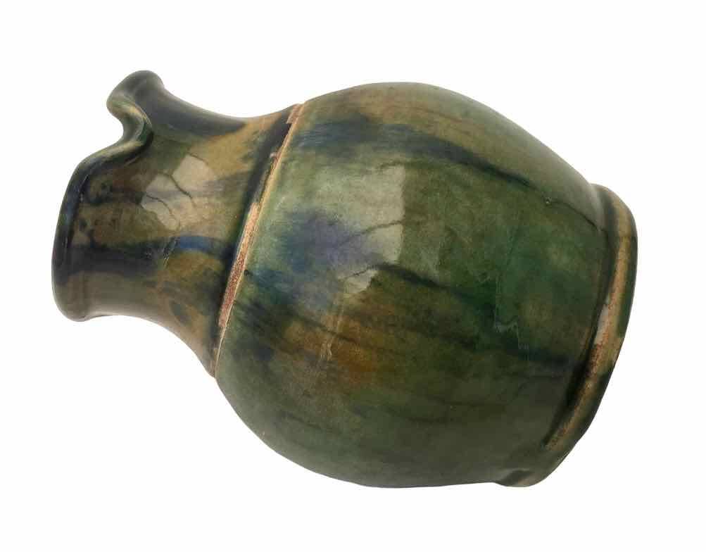 Vintage enameled terracotta pitcher