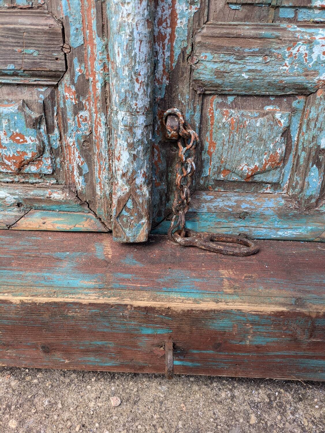 Antique Indian door in solid teak