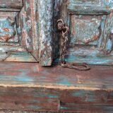 Ancienne porte indienne en teck massif