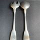 Silver metal salad setting cutlery Christofle service Vendôme