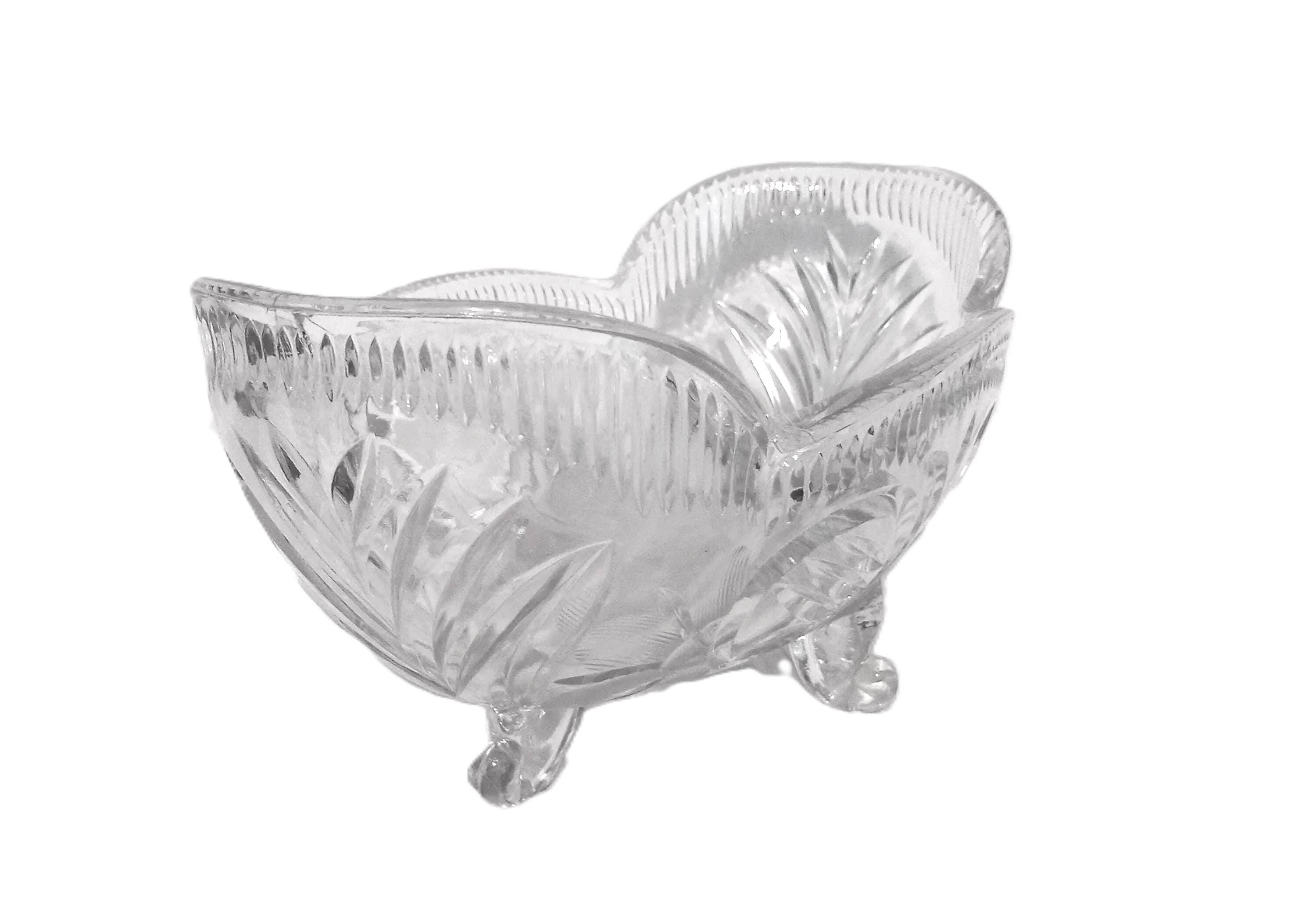 Ancienne coupe à fruits en verre taillé