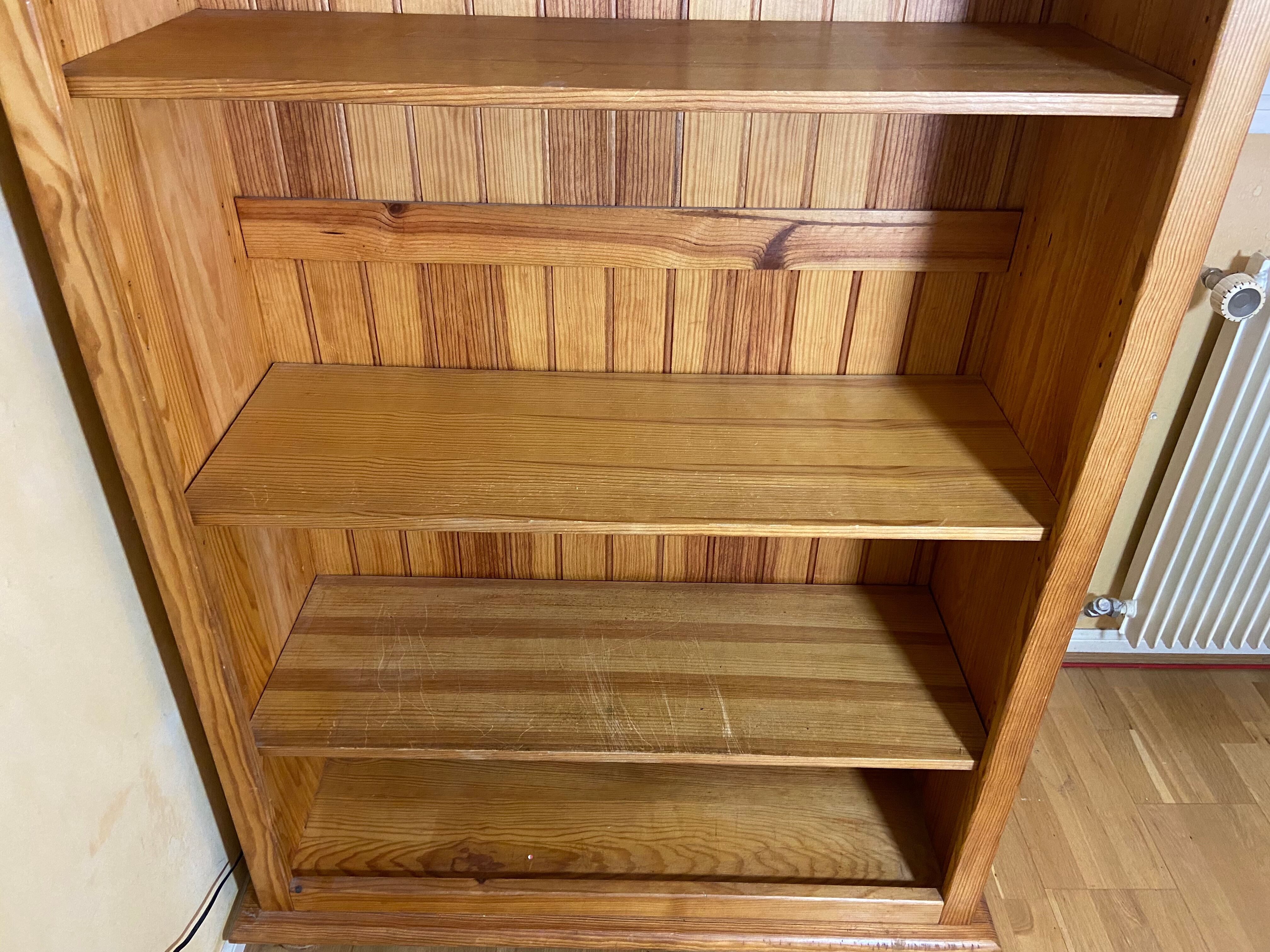 Bookcase solid pine shelf 1980
