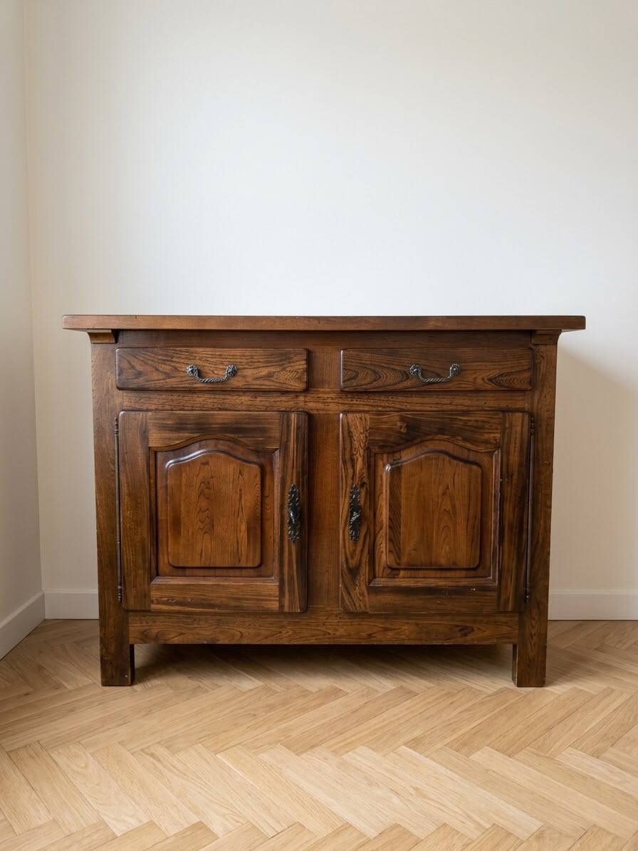 Buffet ancien rustique en bois massif