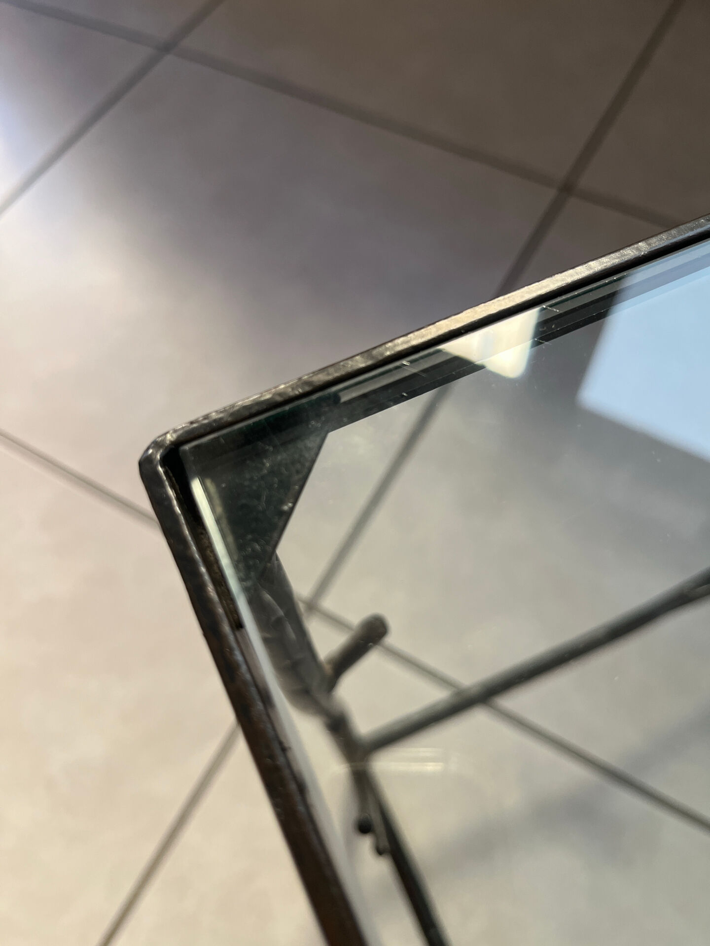 Wrought iron side table "branching"