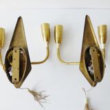 Pair of double wall typical 1950 vintage rockabilly 50's wall lights