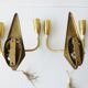 Pair of double wall typical 1950 vintage rockabilly 50's wall lights