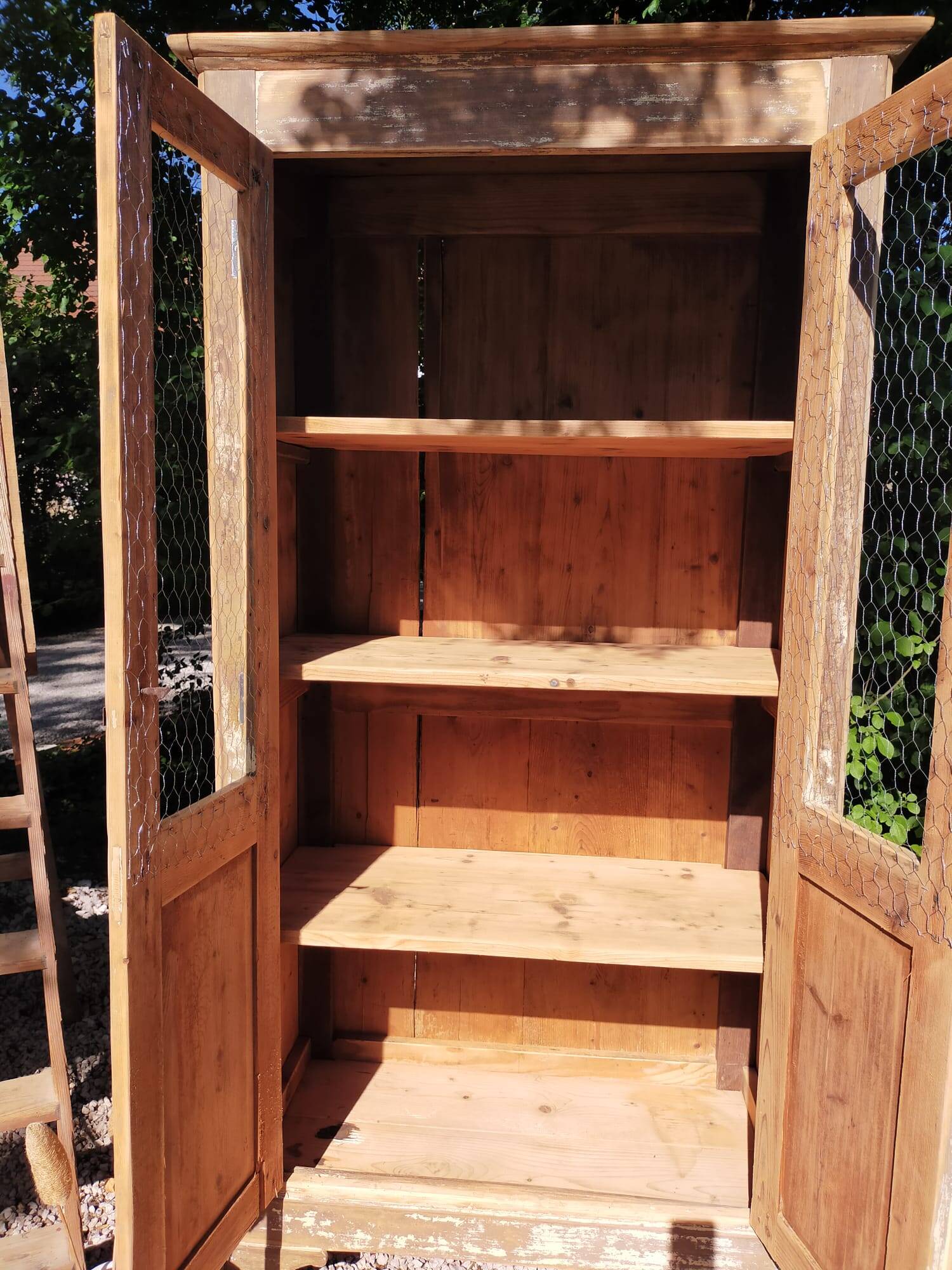 Renovated antique wooden wardrobe