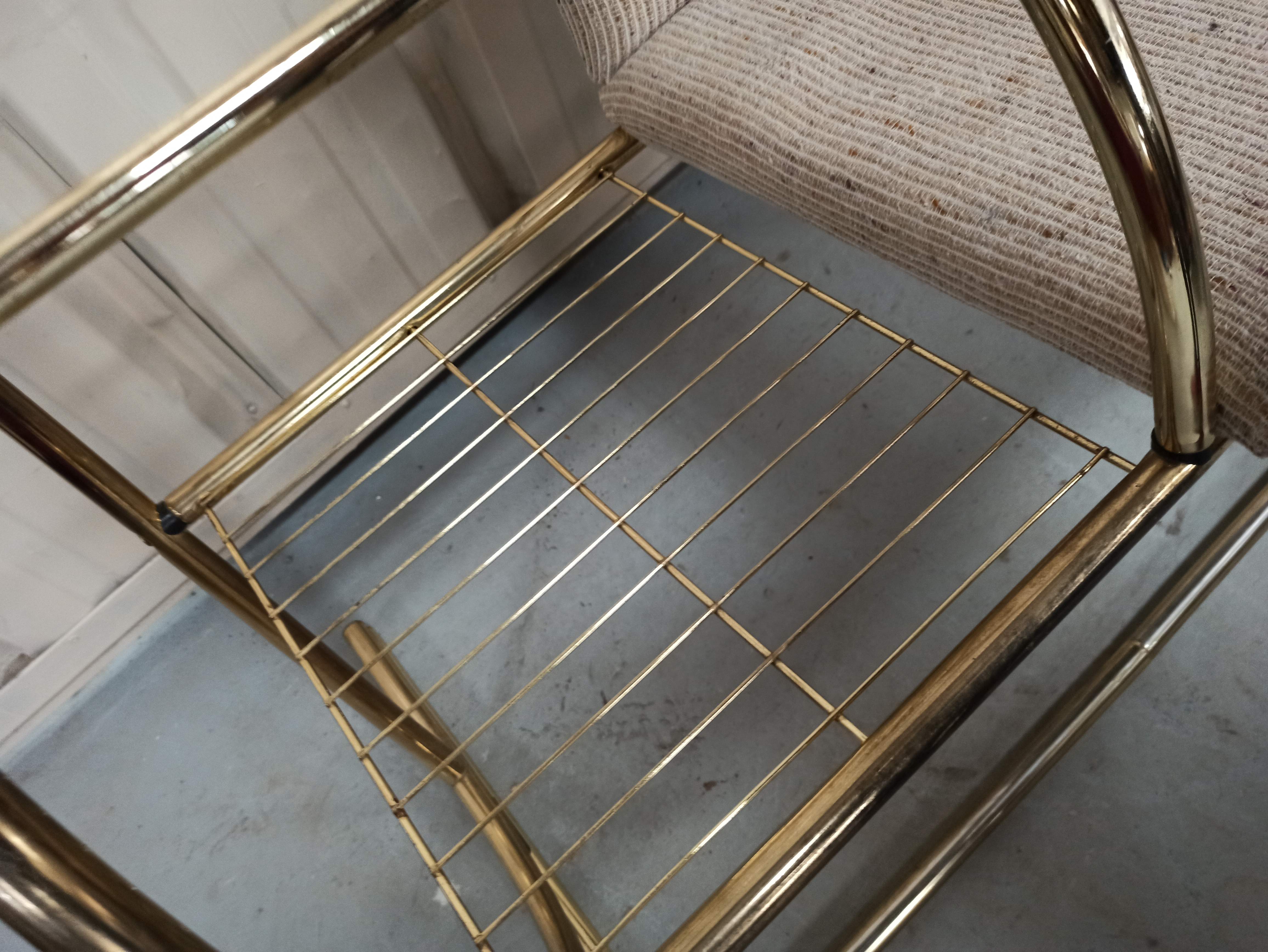 Bench armchair furniture chrome gold 70s