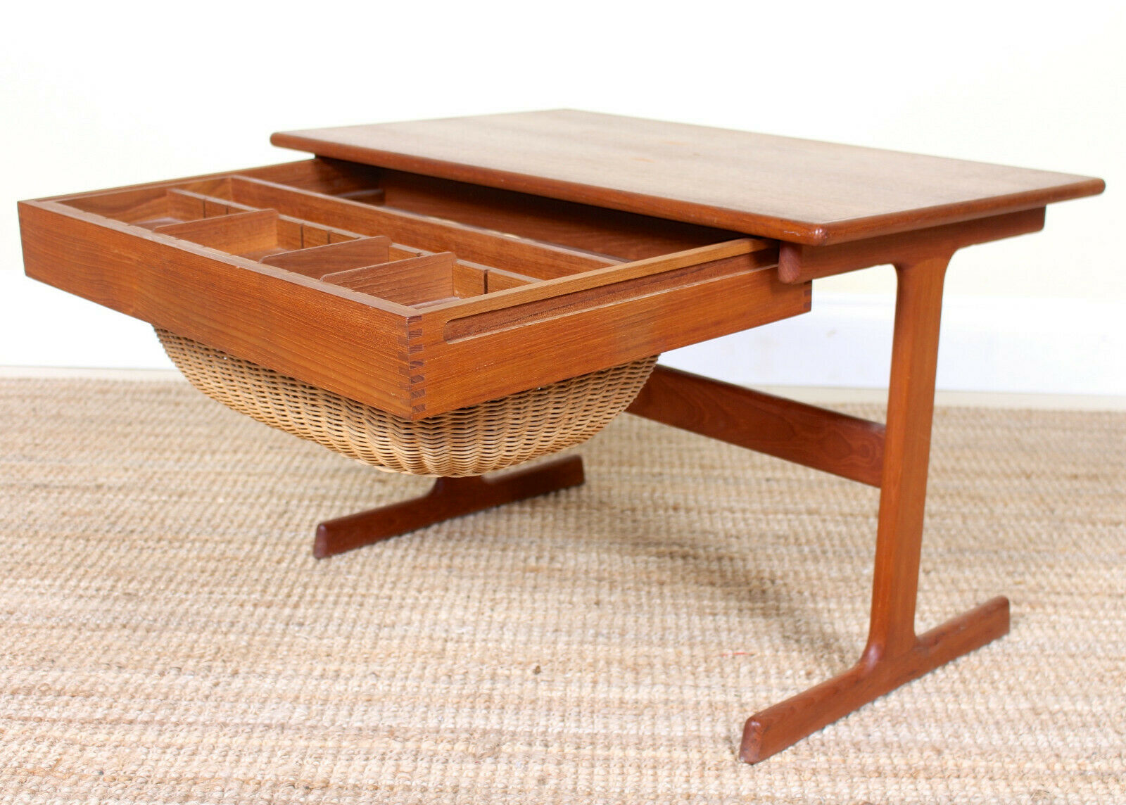 Mid twentieth century Danish teak sewing table