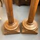 Pair of columns in light oak carved from the late 19th century, good quality, capital