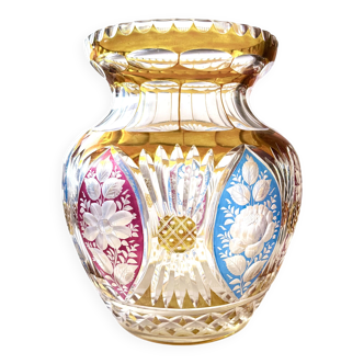 Large Bohemian crystal vase