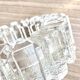 Glass ashtray with ICE pattern by Pukeberg, Swedish design, Scandinavian.