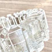 Glass ashtray with ICE pattern by Pukeberg, Swedish design, Scandinavian.