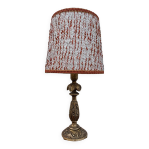 Lampe bougeoir bois doré
