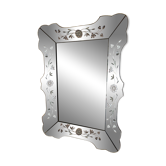 Prachtige Vintage Venetiaanse Spiegel – Geëtst Glas 79x58 cm