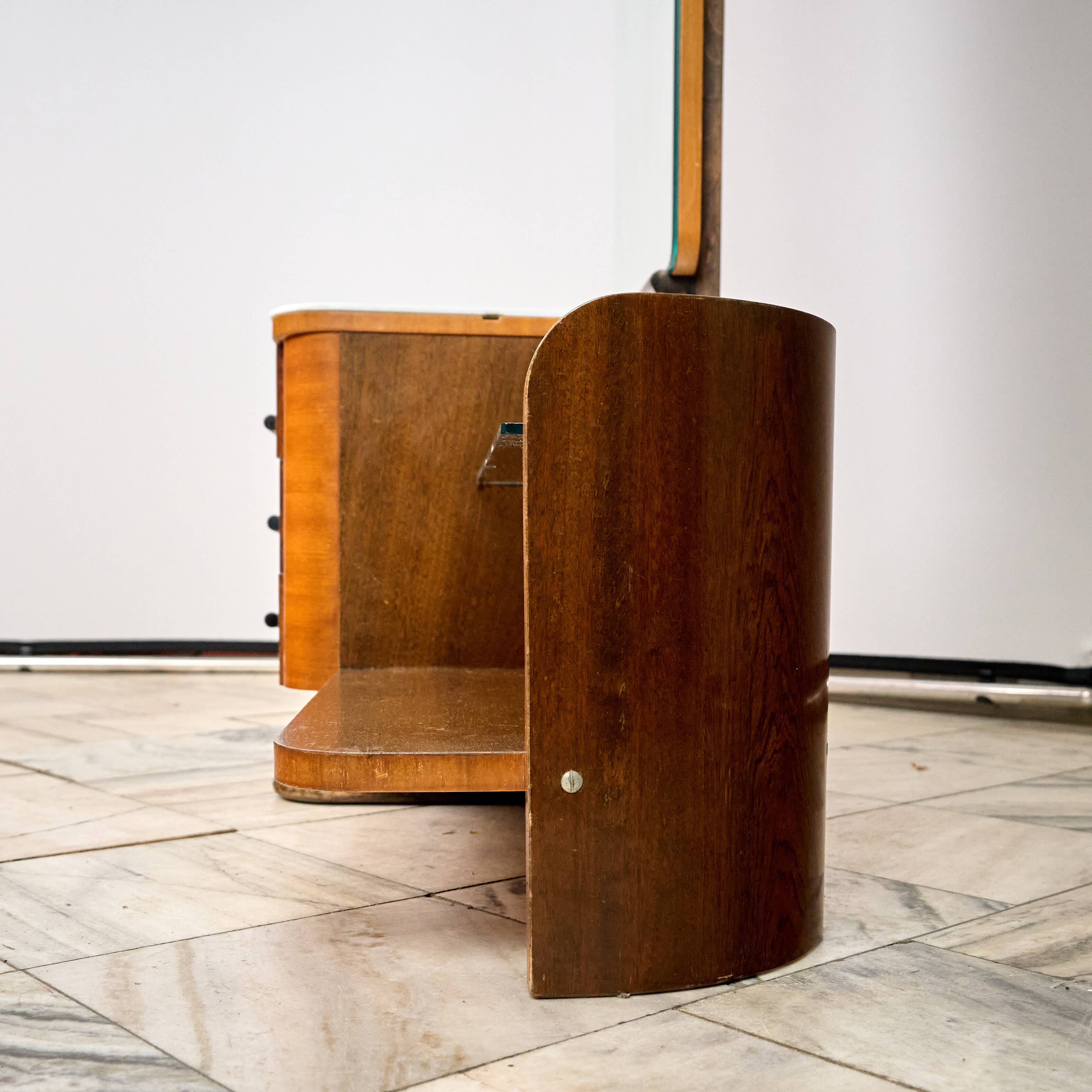 Vintage Toaletka Art Déco, proj. Jindřich Halabala, lata 40, Czechosłowacja