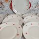 Dessert service 11 pieces in beige Bavaria porcelain with small orange flowers