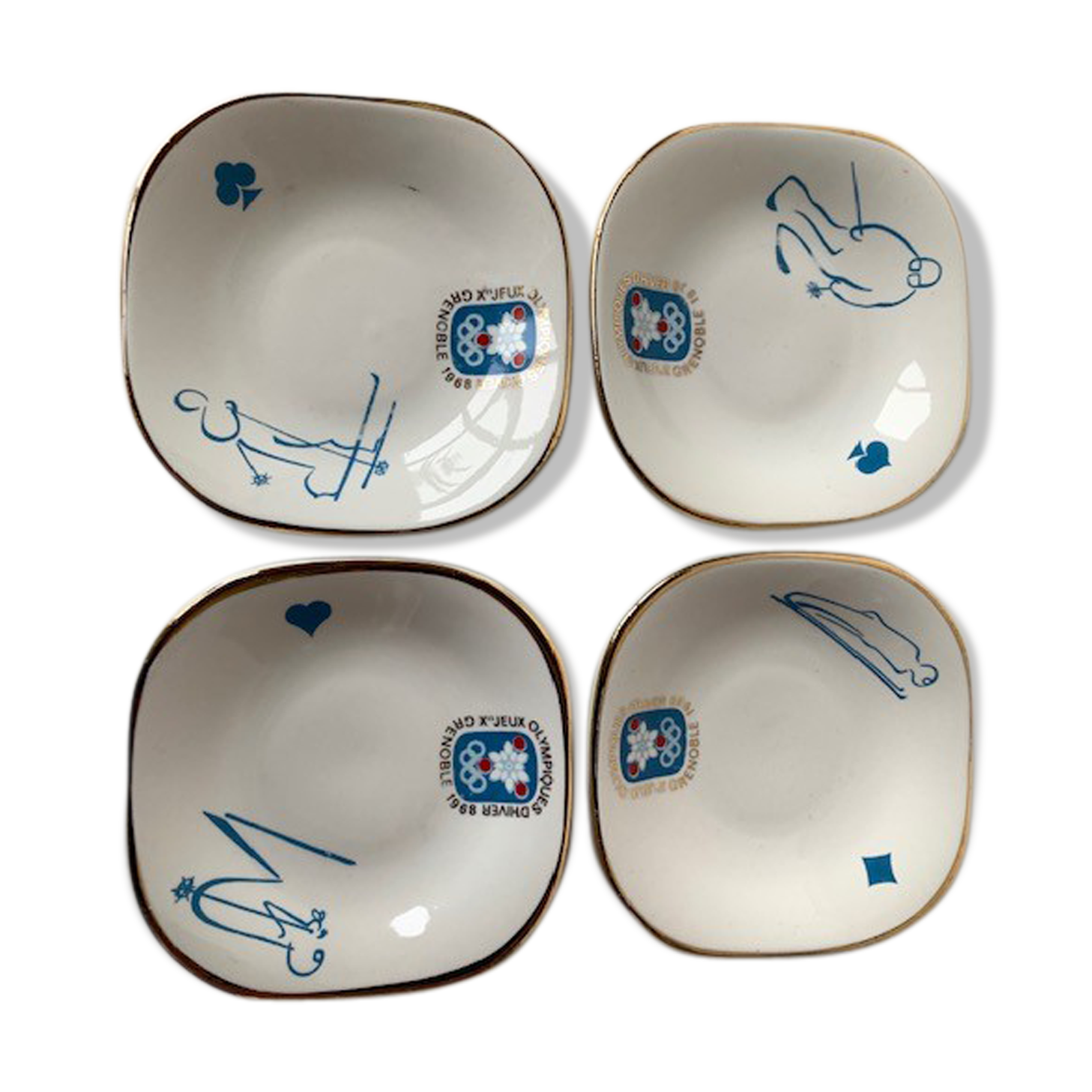 Empty pocket Olympic Games Grenoble JO 68 porcelain Lunéville Badonviller