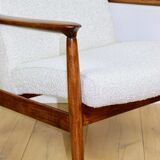 Fauteuil GFM-64, conçu par Edmund Homa dans les années 70, blanc ivoire - 2 pièces disponibles.