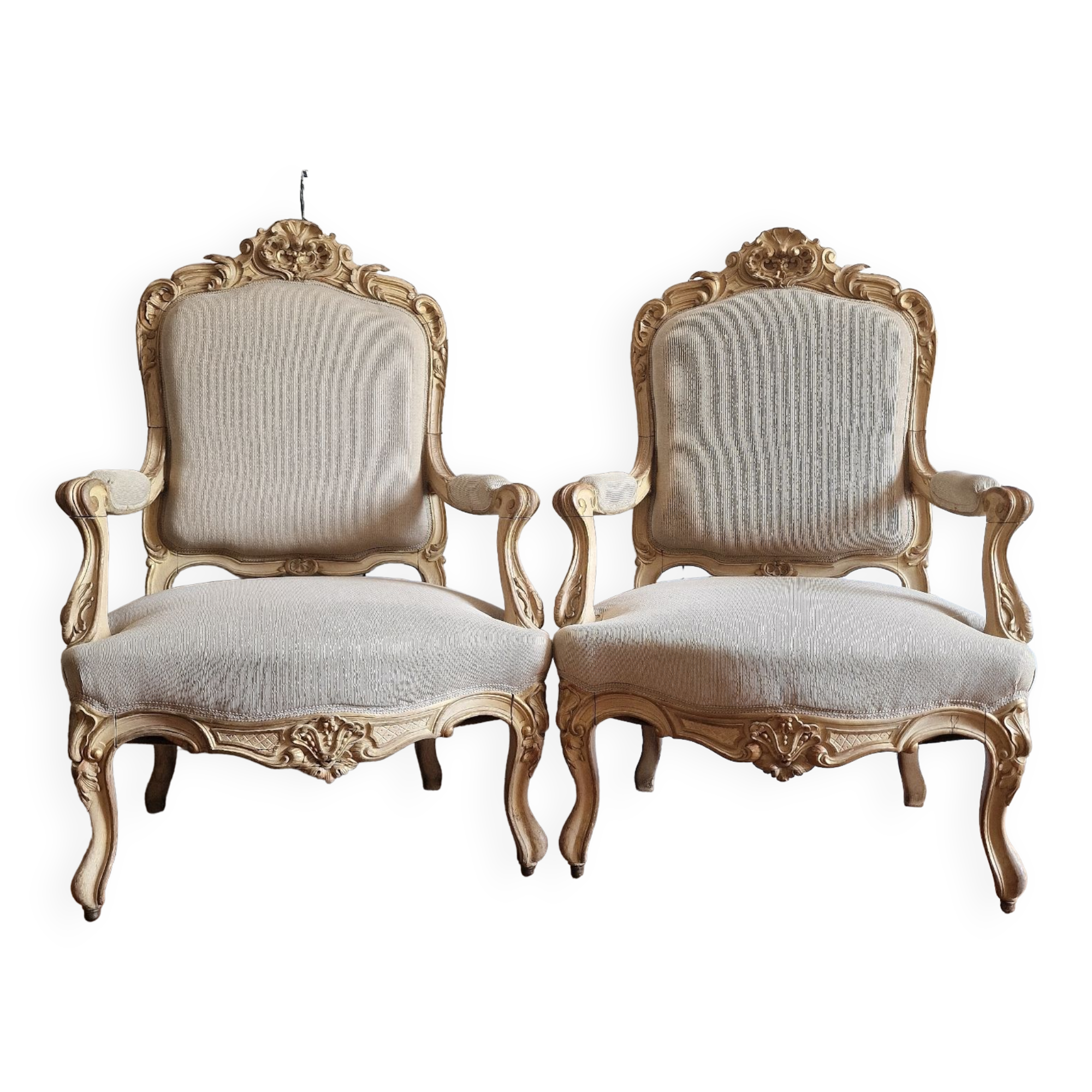 Pair of Queen's armchairs in Louis XV style