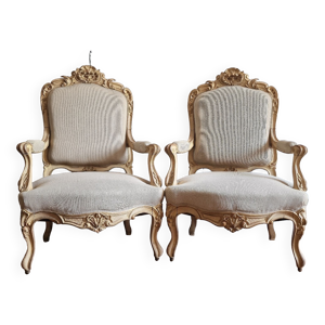 Paire de fauteuils à - style