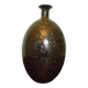 Foiled bottle vase, artisanal pottery, Raku
