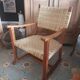 Armchair wood oak and braided rope bauhaus 1930