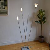 Modernist metal and glass floor lamp