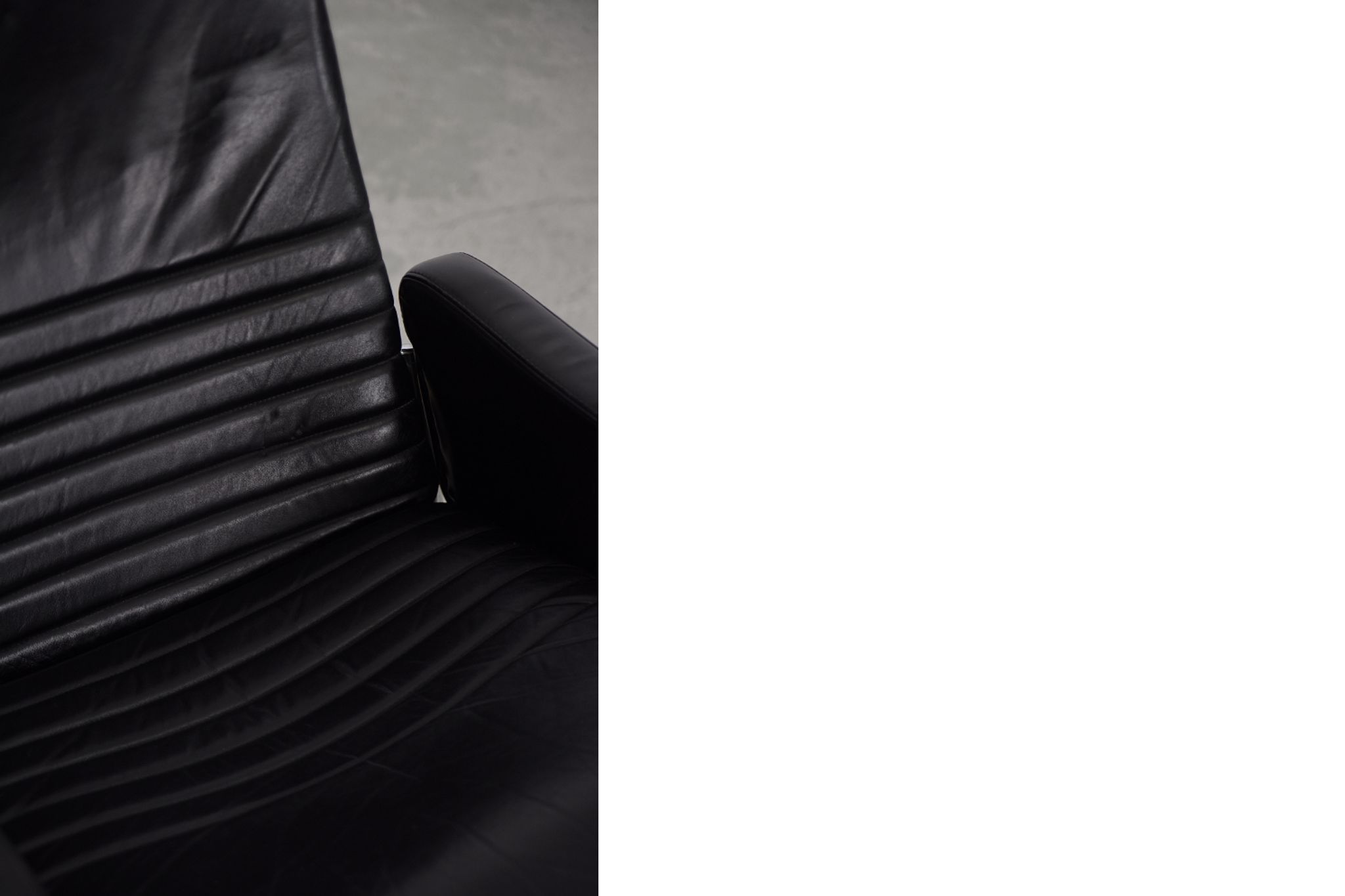 Mid-Century Rare Black Leather Scandinavian Armchair by Ire Möbel, 1970s, Set of 2