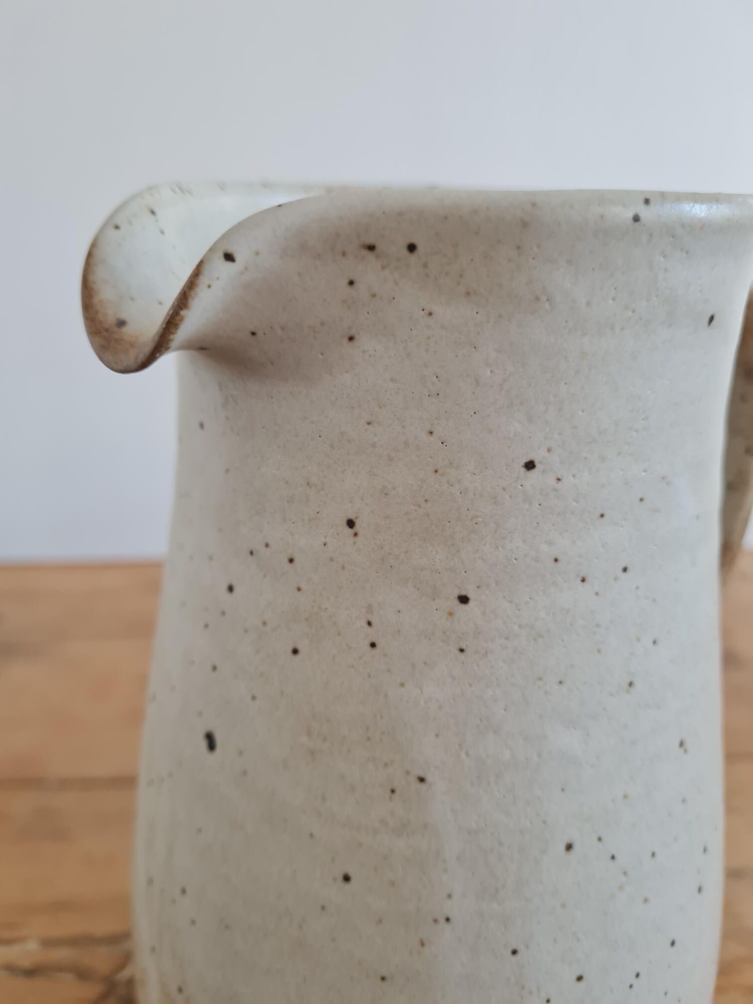 Glazed stoneware pitcher