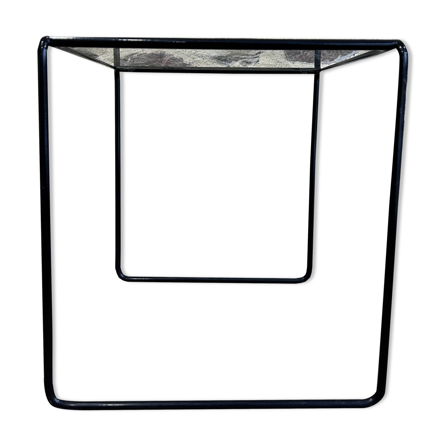 Black wire metal side table