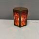 Swedish table lamp in copper and orange glass, by Erik Hoeglund 1960s