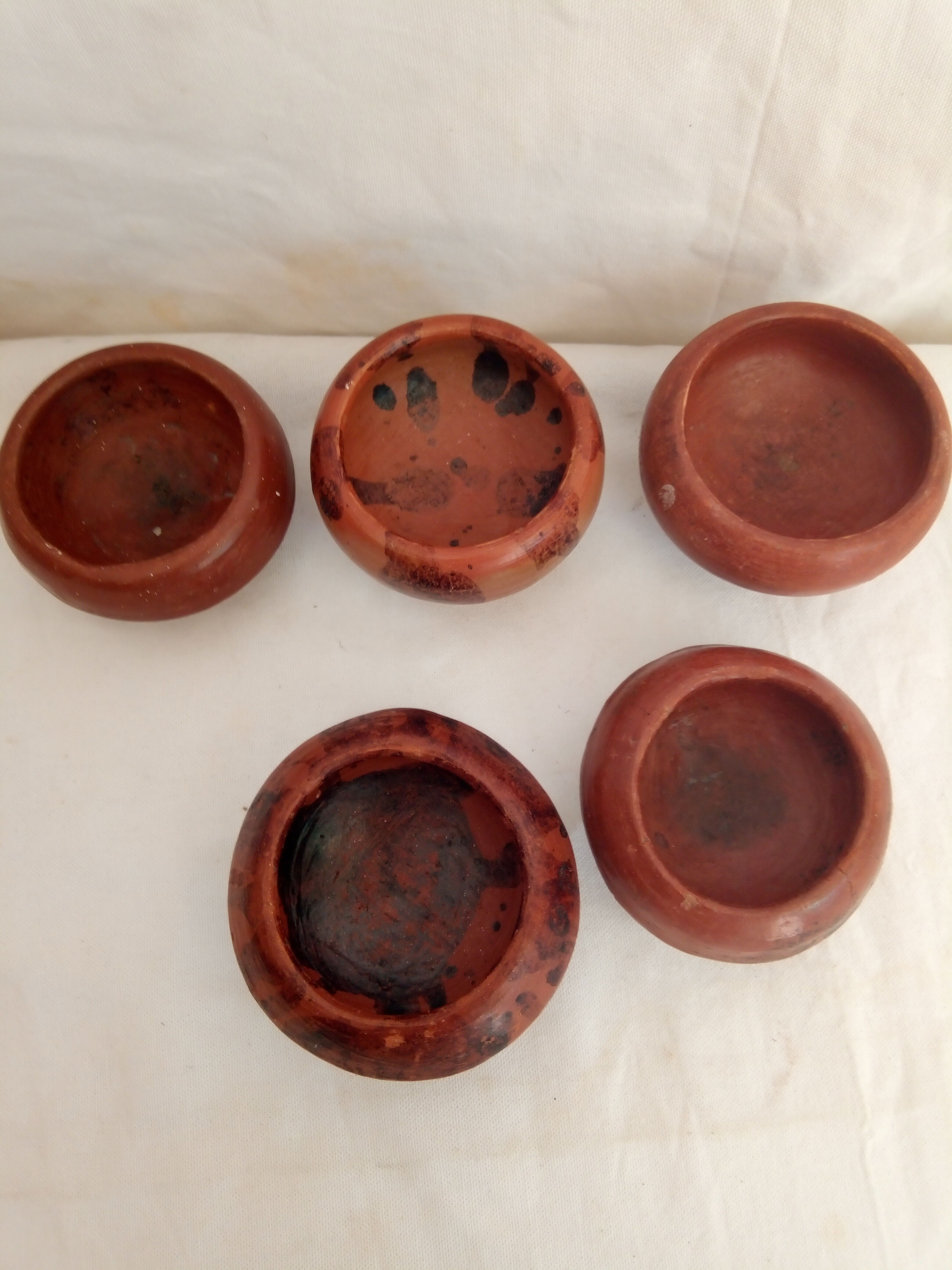 Lot of 5 terracotta ramekins from the 70s from the Maghreb