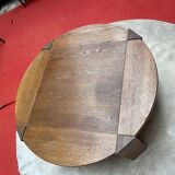 Primitive brutalist round coffee table