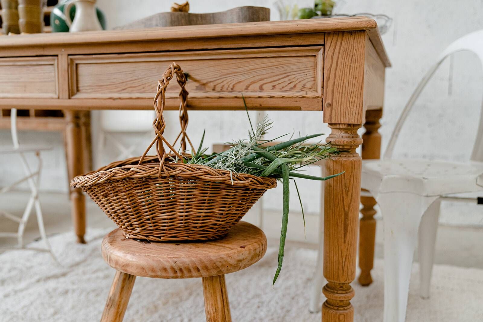Table / bureau vintage brut