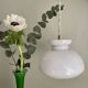 Vintage lampshade pendant light in white opaline