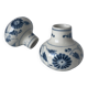 Pair of miniature blue and white Vietnamese ceramic vases with floral decoration.